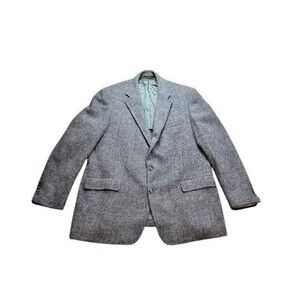 VTG Harris Tweed Wool Blazer Sports Coat Size Size 48L (?) Made in USA - Gray